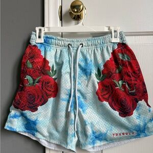 YoungLA Block Party 5” Inseam Rose Graphic Shorts